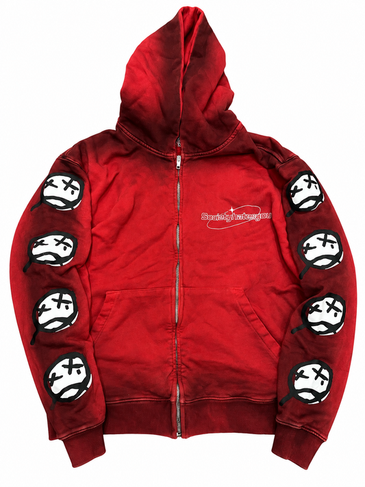 SHY RED WINE ZIP-UP Hoodie