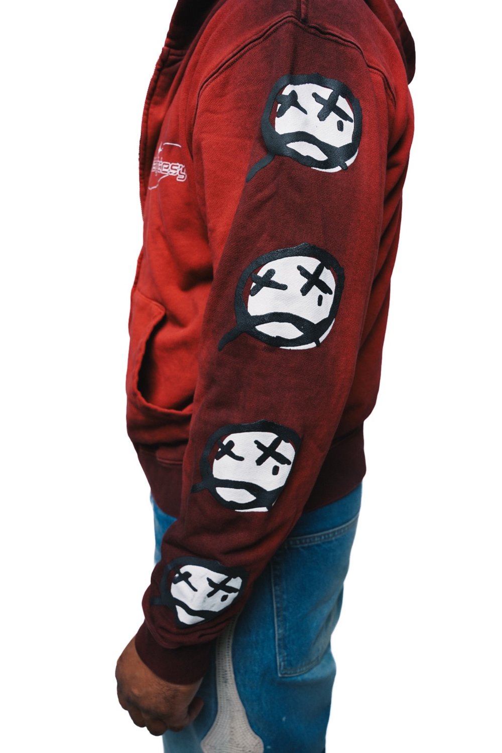 SHY RED WINE ZIP-UP Hoodie